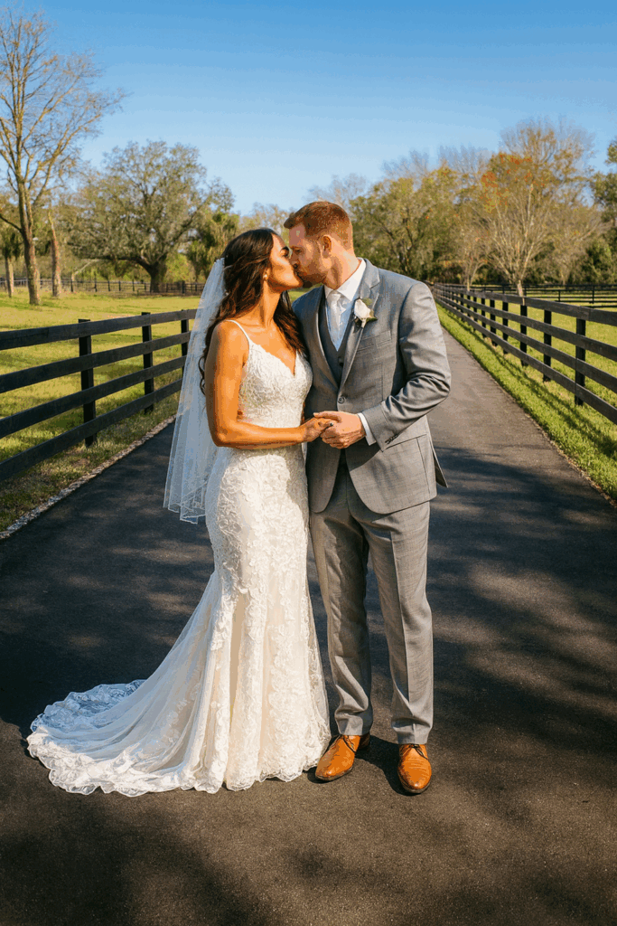 The Waterside Ranch Bride and Groom Fence